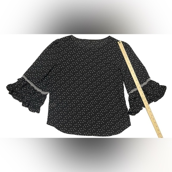 Max Studio London Womens Printed Tunic Blouse Blacl and White Polka Dots Large - Picture 15 of 16